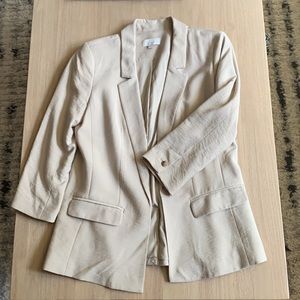 LOFT Tan Blazer with Quarter Sleeves